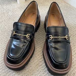 Sam Edelman platform black loafer